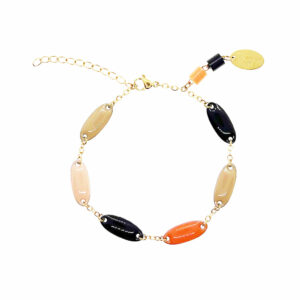 BRACELET CHAINE INTERCALAIRE OVALE NOIR