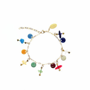 BRACELET DORÉ BRELOQUES CHIPS MULTI