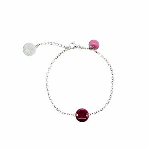 BRACELET INTERCAL ROND ARGENTÉ MAUVE