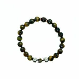 BRACELET MIXTE HF PIERRE GEMME MARRON