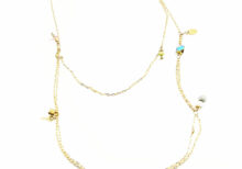 SAUTOIR DOUBLE CHAINE PIERRE GEMME